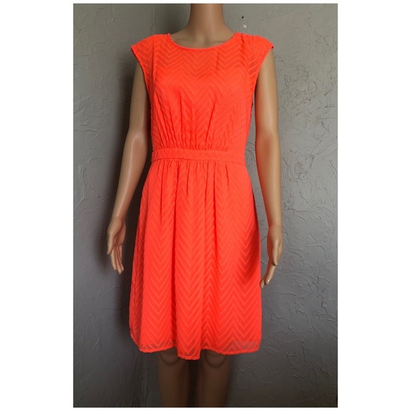 J. Crew Sleeveless Chiffon Dress in Zigzag - Neon - Picture 5 of 8